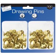 (300) BRASS PLATED DRAWING PINS