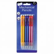 (6) MECHANICAL PENCILS WITH ERASERS
