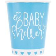 (8) 9oz BLUE BABY SHOWER CUPS