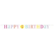 6ft PINK DOTS 1ST B/DAY LETTER BANNER