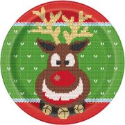 (8) 9in UGLY SWEATER XMAS PLATES