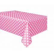 54X108IN HOT PINK DOTS TABLE COVER
