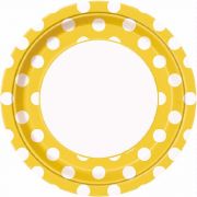 (8) 9IN SUNFLOWER YELLOW DOTS PLATES