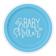(8) 7in BLUE BABY SHOWER PLATES