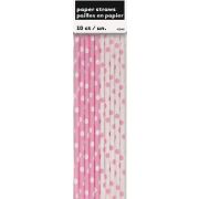 (10) LOVELY PINK DOTS PAPER STRAWS