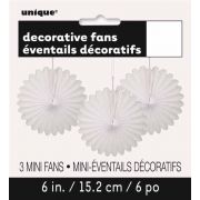 (3) 6IN WHITE DECORATIVE FAN