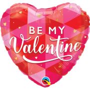 18in BE MY VALENTINE GEOMETRIC FOIL BALLOON