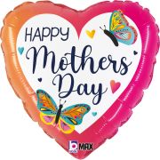 18in MOTHERS DAY COLORFUL BUTTERFLIES FOIL BALLOON