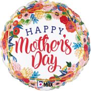 18in MOTHERS DAY FLORAL GEO FOIL BALLOON