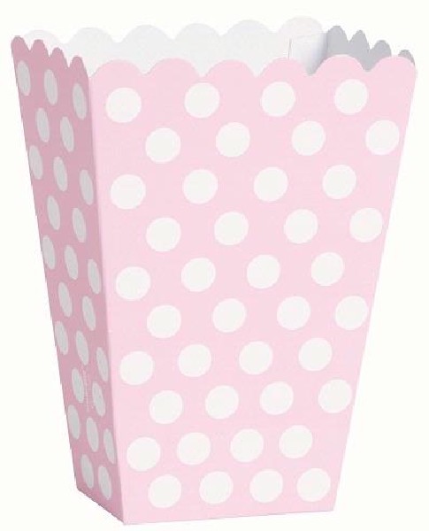 (8) LOVELY PINK DOTS TREAT BOXES
