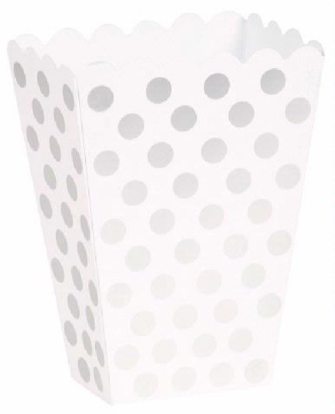 (8) SILVER DOTS TREAT BOXES