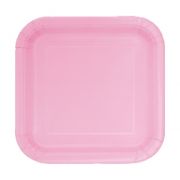 (16) 7IN LOVELY PINK SQUARE PLATES