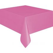 HOT PINK PLASTIC TABLE COVER (STANDARD PACKAGING)