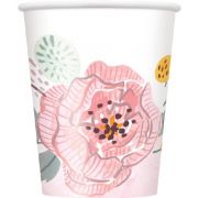 (8) 9oz PAINTED FLORAL CUPS
