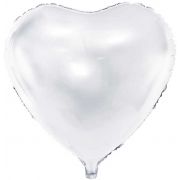 61CM WHITE HEART FOIL BALLOON HEART