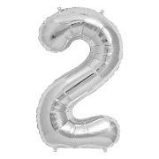 65cm NUMBER 2 SILVER FOIL BALLOON