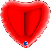 4in RED HEART AIR FILL FOIL BALLOON 10S