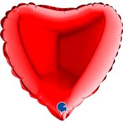 9in RED HEART AIR FILL FOIL BALLOON 10S