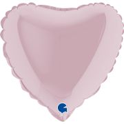 9in PASTEL PINK HEART AIR FILL FOIL BALLOON 10S