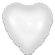 9in MATTE WHITE HEART FOIL BALLOON 5S