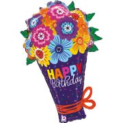 33in BOLD BLOOMS BDAY BOUQUET FOIL BALLOON