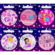 B/DAY GIRL SMALL BADGES  6S
