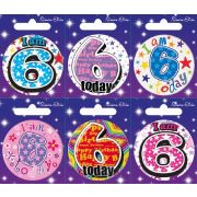 AGE 6 SMALL BADGES  6S
