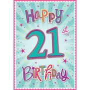 10x7in AGE 21 FEMALE BOXED CARD 3S