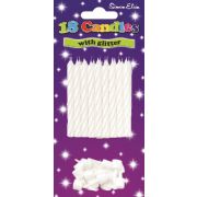 (18) SPIRAL CANDLES WHITE  6S