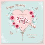 31cm WIFE BIRTHDAY SQUARE BOXED CARD 3S
